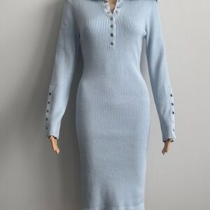 House of Harlow 1960 Sky Blue Long Sleeve Dress Large Size